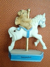 Cherished Teddies Vintage 2000 December Monthly Carousel Figurine Angel Bear