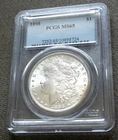 1898 MORGAN SILVER DOLLAR ~ PCGS MS65 ~ OLD LIGHT BLUE LABEL ~ BEAUTIFUL COIN.