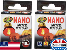 Zoo Med 2-Pack 40W Nano Infrared Heat Lamps for Reptiles  Amphibians