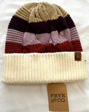 New With Tag Frye and Co. Striped Cable Knit Beanie Size OS