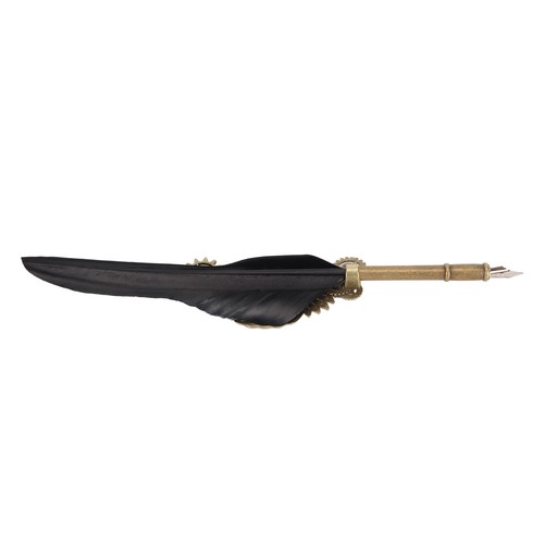 Quill Pen And Ink Set Retro Punk Gear Style Smoothly Writing Feather Pen And Ink - Picture 8 of 12