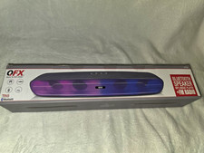 QFX BT-155 Portable Bluetooth Speaker FM Radio USB AUX-In TWS Purple/Black