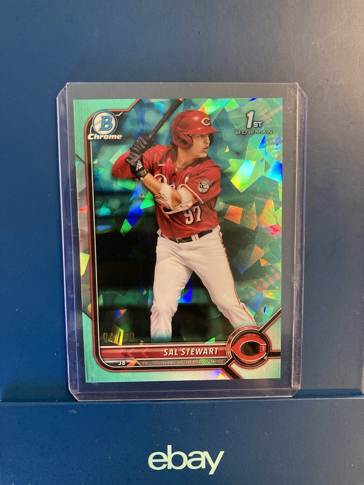 Sal Stewart 2022 1st Bowman Chrome Aqua Sapphire /20