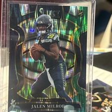 2025 Panini Select - Concourse Jalen Milroe #14 Black & Green Shock Prizm (RC)
