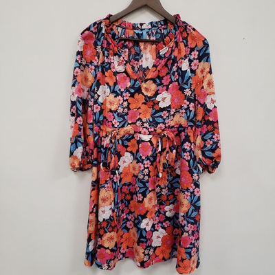 #ad #ad Draper James Womens Kellie Babydoll Dress Size M Multicolor Office Bloomcore $28.39