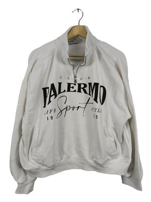 BERSHKA Sweatshirt Damen Sweat Gr. DE 38 wollweiß Casual-Look