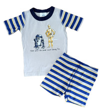 Star Wars x Hanna Andersson Striped Short Pajamas Size 5/ 110 cm R2-D2 C3-PO