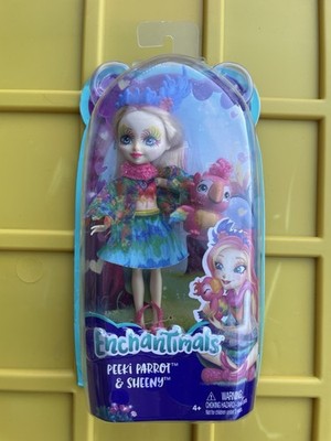 Enchantimals Peeki Parrot Doll & Sheeney Animal Figure Set New