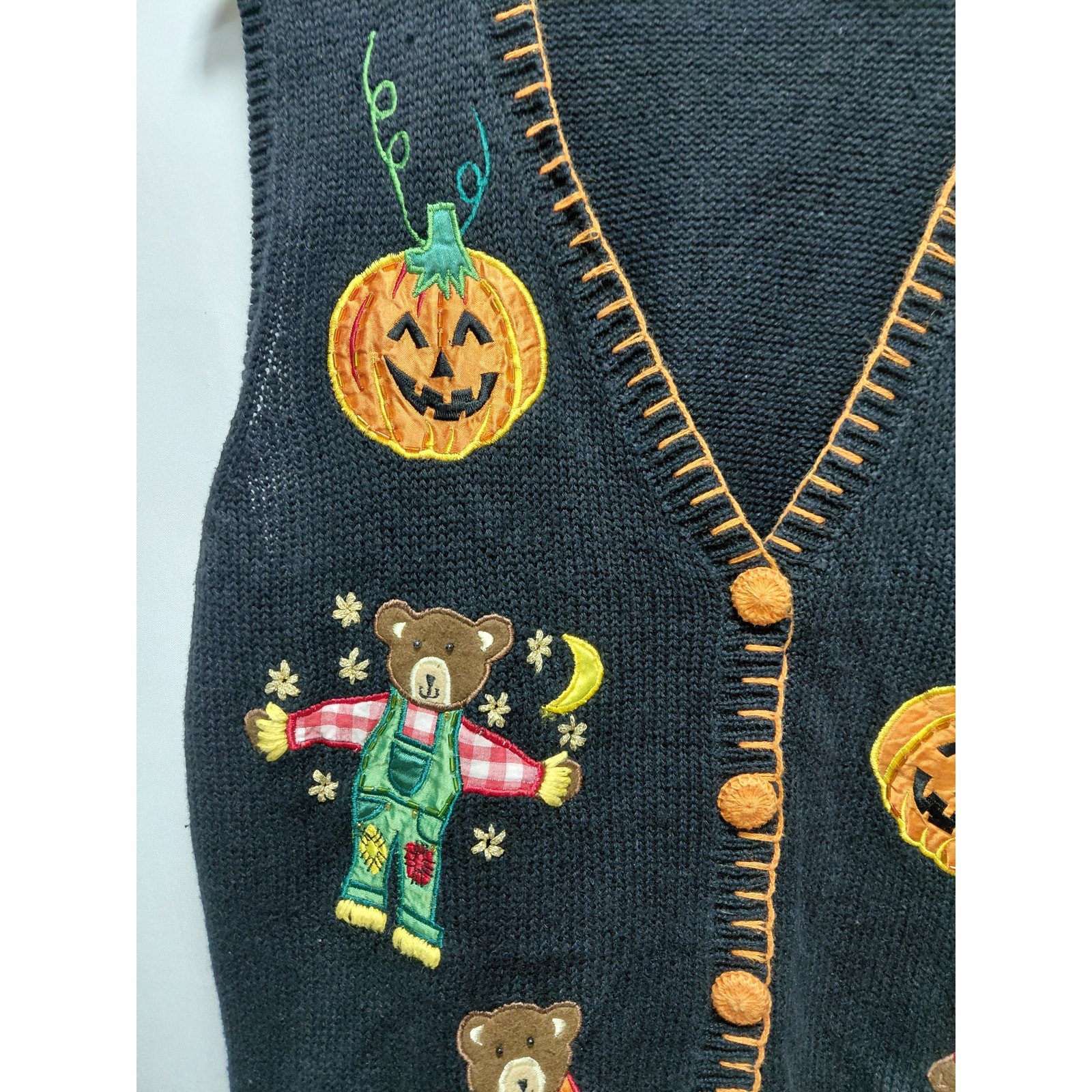Vintage Basic Editions Halloween Bear Pumpkin Swe… - image 3
