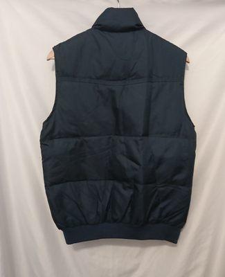 ASICS Puffer Vest Men Small Blue Button Front Preppy Outerwear | eBay