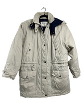 TOWNE London Fog Womens L Hooded Coat Snaps Warm Outerwear Regular
