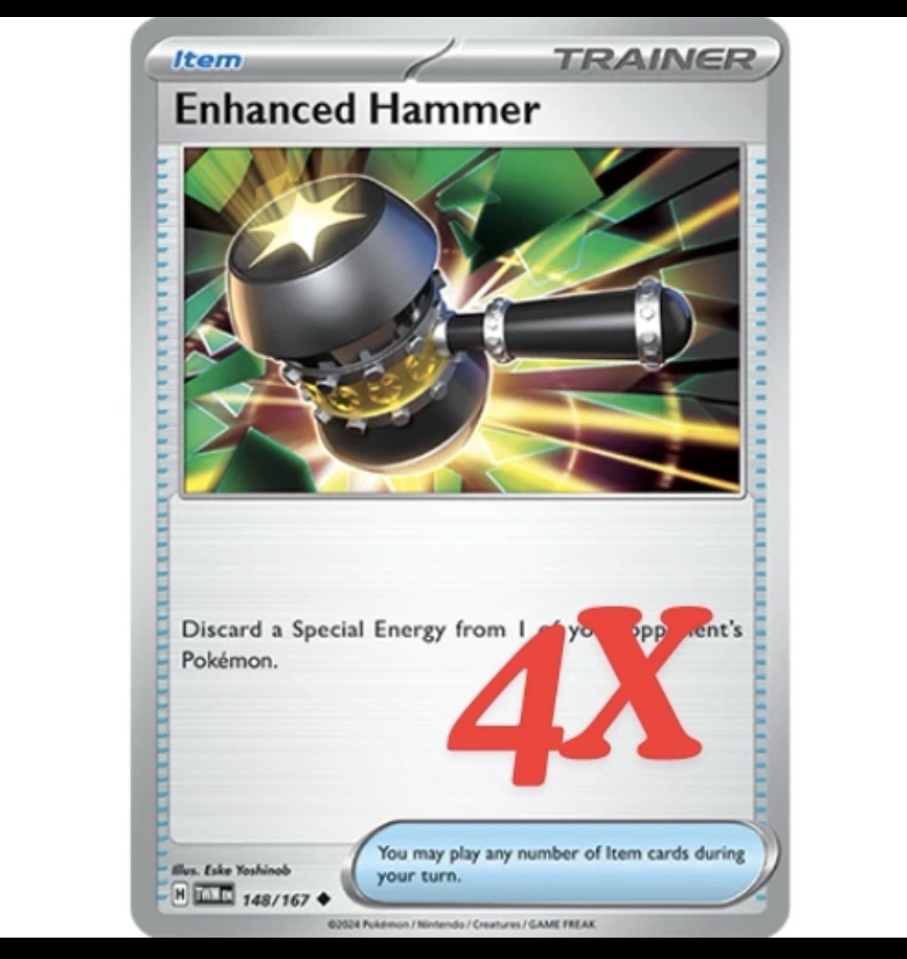 4x Enhanced Hammer 148/167 x4 - Twilight Masquerade - Pokemon TCG - Playset