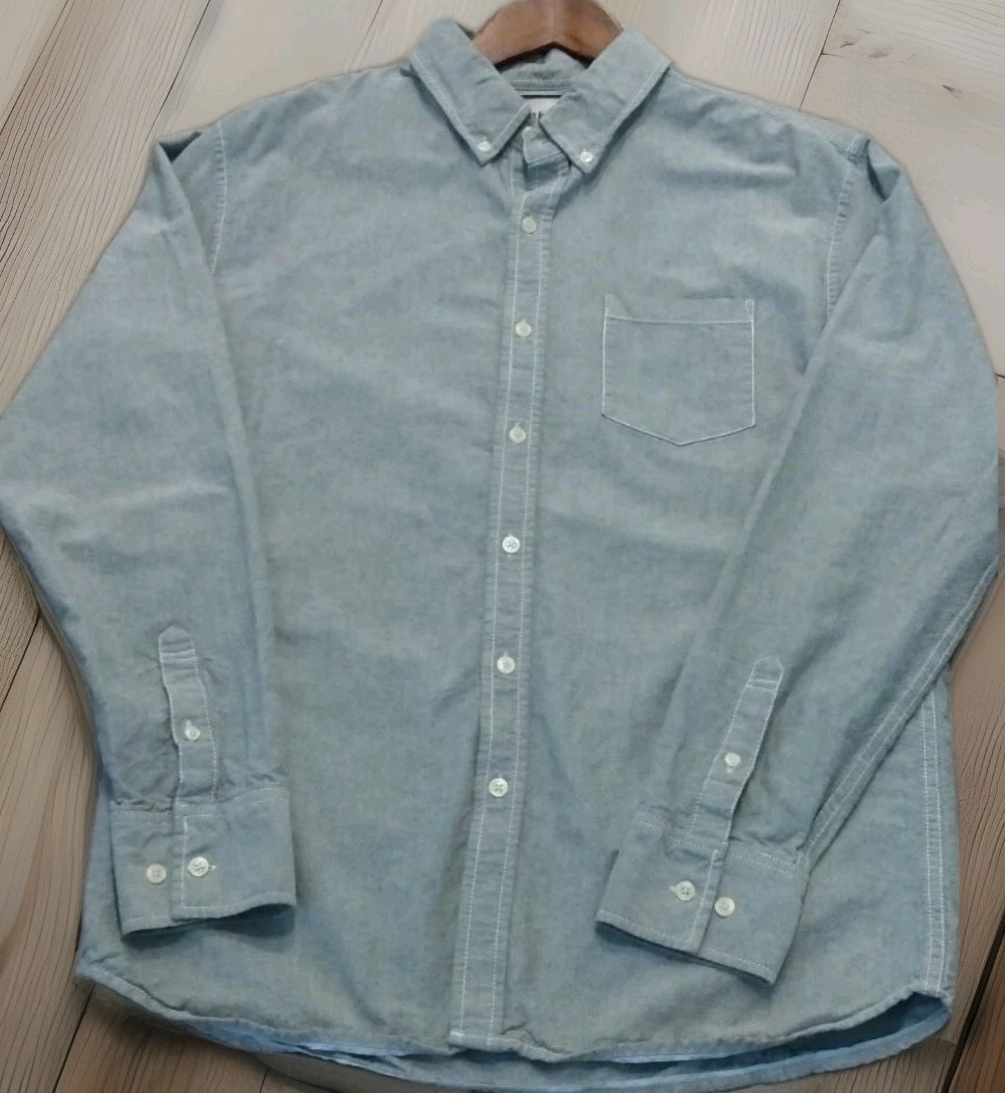 PUBLIC OPINION Light Gray Chambray Button Down Co… - image 1