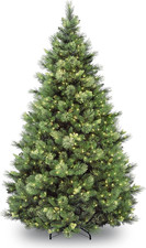 6.5 Ft Pre-Lit Carolina Pine Artificial Christmas Tree, 650 Clear Lights, 911 Ti