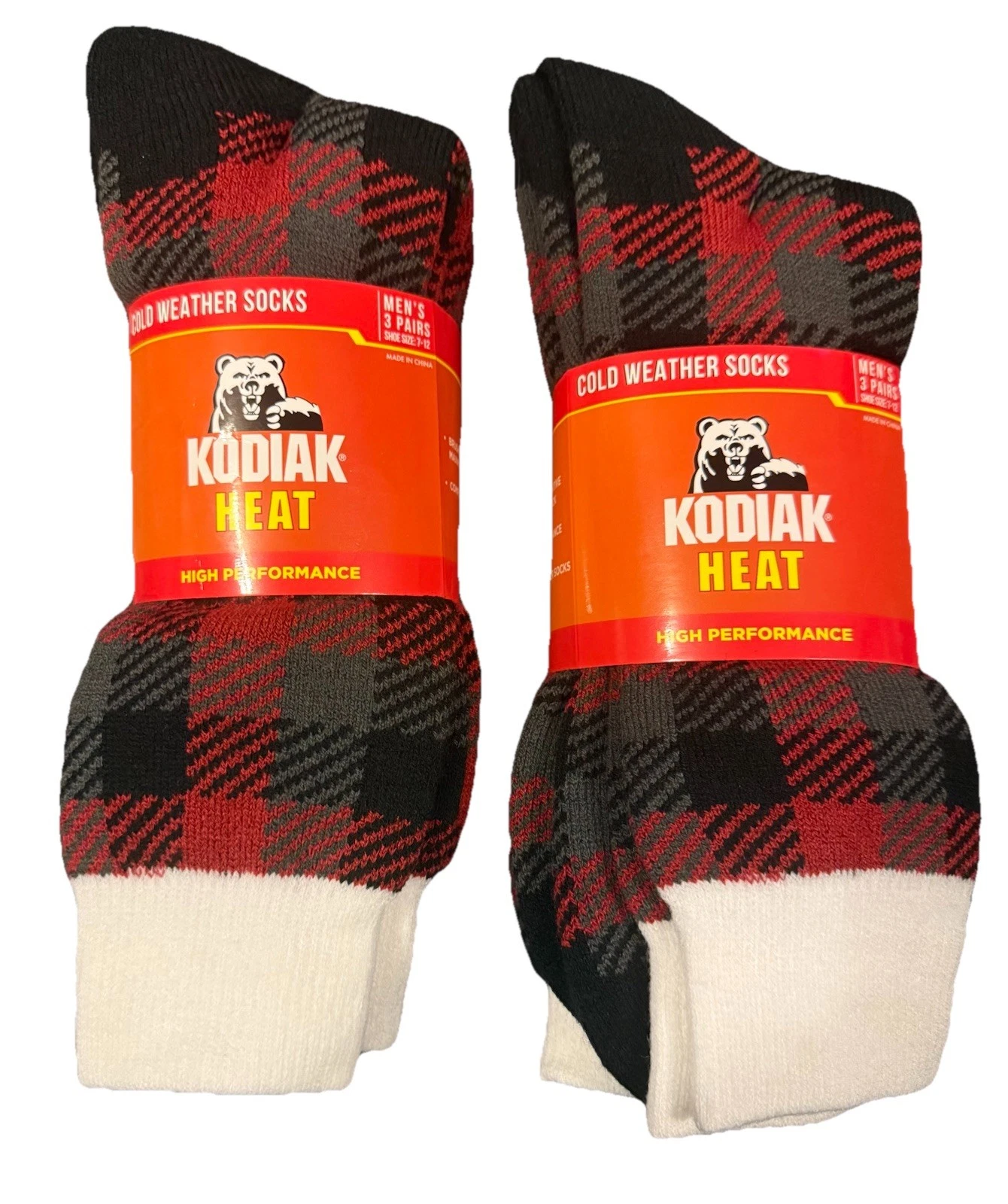 KODIAK Heat MEN'S Performance SOCKS Alternative To Wool 6 PAIRS SHOE SIZE 7-12,