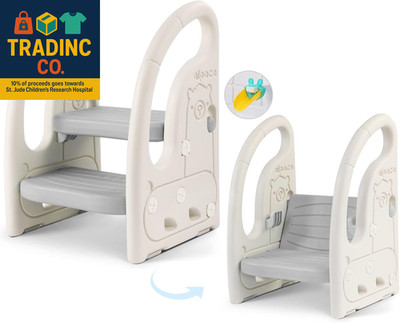 Toddler Step Stool for Bathroom Sink, Adjustable 2 Step Stop for Kids with Handl