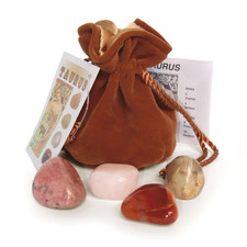Lo Scarabeo Cancer Zodiac Crystal Talisman Set 4 Stones Velvet Pouch