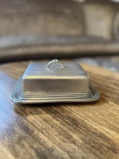 Arte Italics Tuscan 1/4 Pound Butter Dish Italian Ceramic Marinoni Pewter