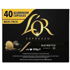 LOR Espresso Ristretto Coffee Pods x40 Intensity 11 Pack of 1 Total 40 Capsule 0.28 per lighter