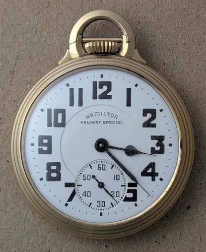 Antique Vintage Hamilton 992B Railroad Pocket Watch 21 Jewel Circa 1945 Running!