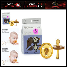 Natural Rubber Pacifiers 2-Pack - BPA-Free, Soft Safe for Breastfeeding