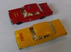 Vintage Matchbox Lesney FORD GALAXY Fire Chief Car And Impala Taxi