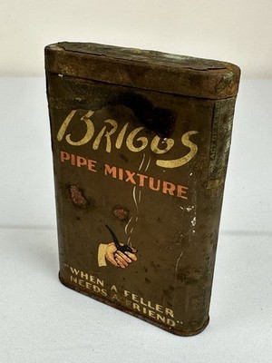 Vintage Briggs Pipe Mixture Tin Can When A Feller Needs A Friend Empty