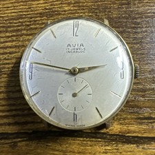 Orologio da polso Avia Incabloc 17J anni '50, quadrante a nido d'ape, lancetta Sweep
