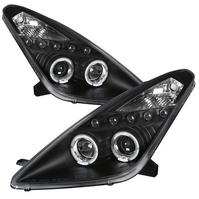 Fits 00-05 Celica GT GTS Black LED Halo Projector Headlights Head Lights Lamps