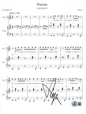 Yungblud Signed Parents Sheet Music Authentic Autograph Beckett