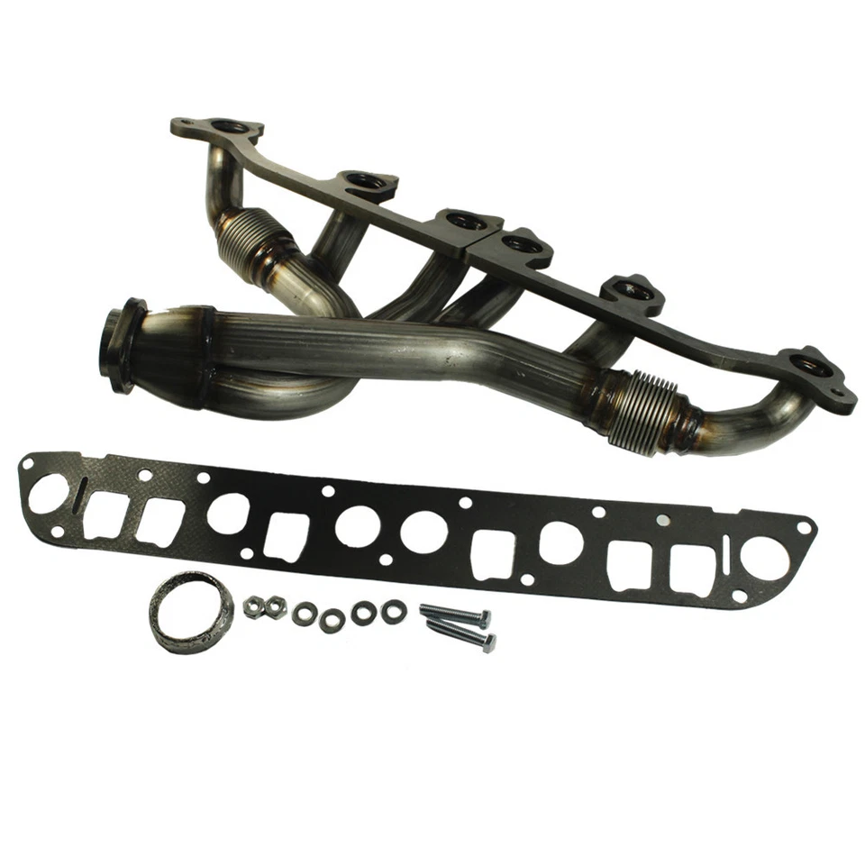 Kit de colector de escape y junta de acero inoxidable para Grand Cherokee Wrangler 4,0 L Foto 2 de 4