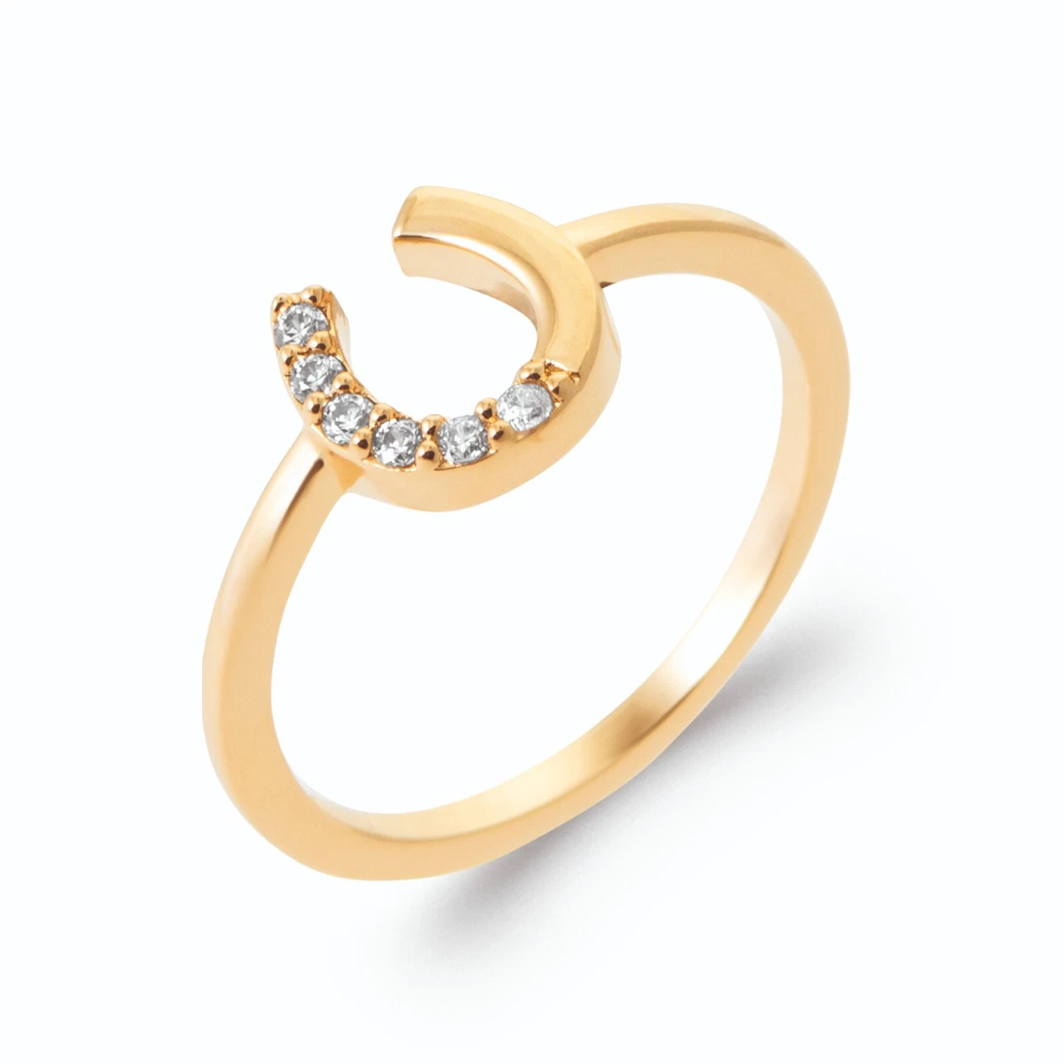 Bague Vintage Plaquée Or - Motif Tête De Cheval - Occasion - Style Rétro