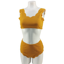 ZAFUL Resort 2 Piece Swimwear MEDIUM 8-10 Yellow Padded Wide Strap