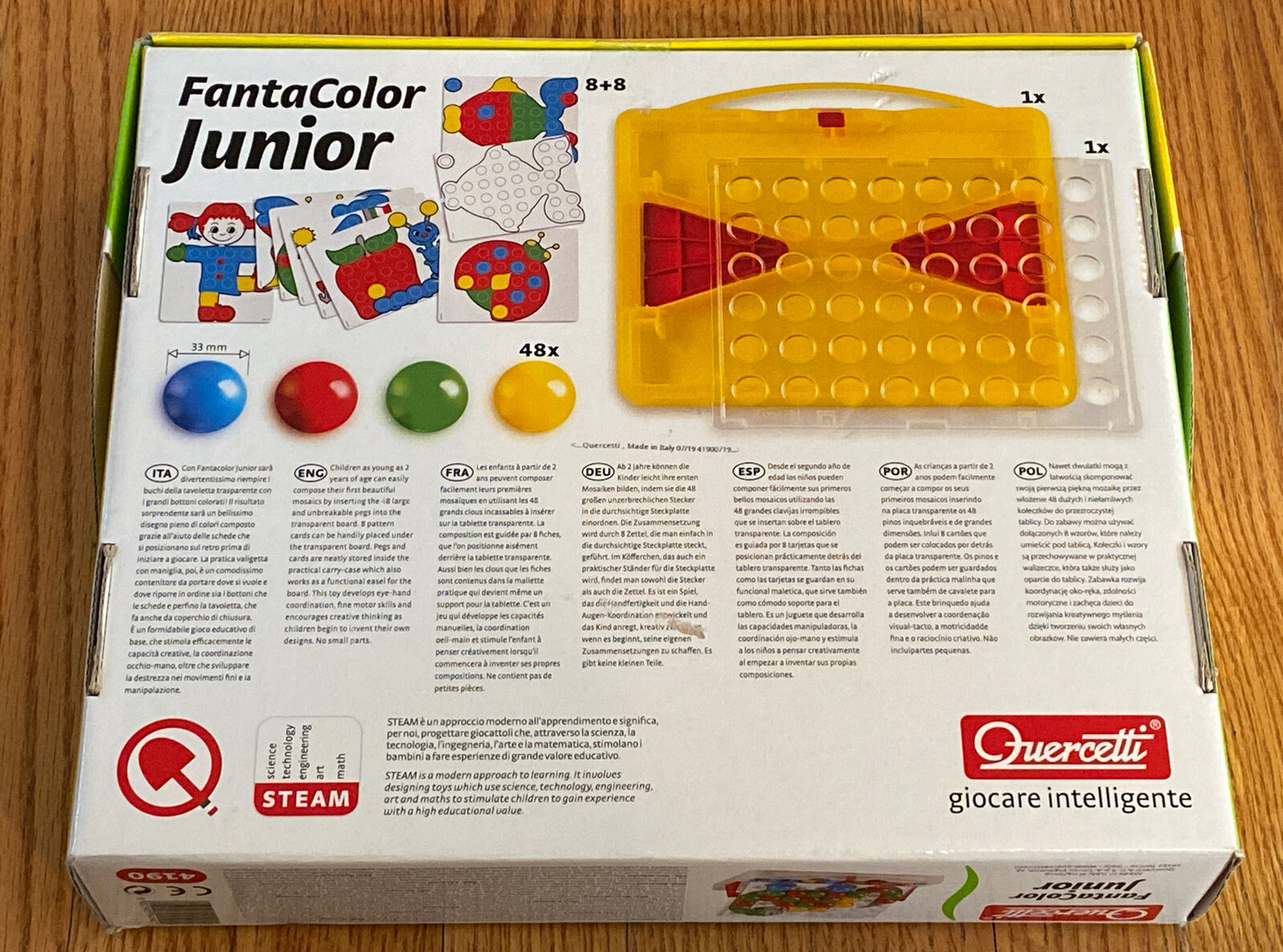 International Playthings Qa4190 Quercetti Fantacolor Junior Pegboard Set for sale online 