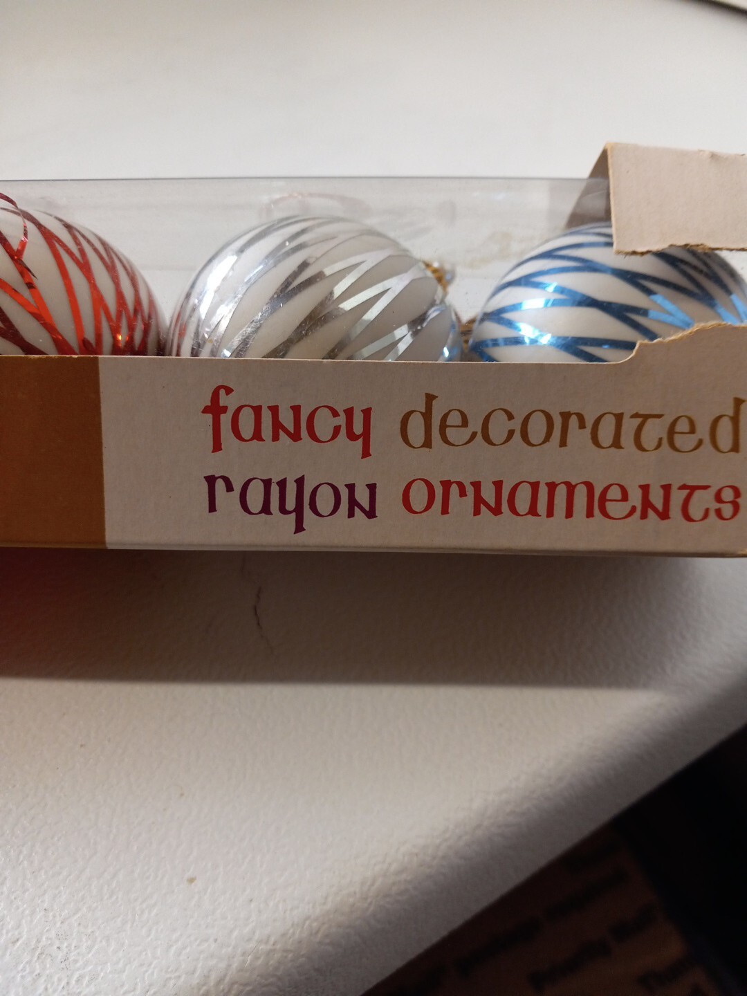 Vintage Woolworth Christmas Ornaments Fancy Decorated Rayon Shinny Original Box eBay