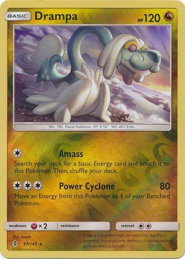 Pokemon Guardians Rising Drampa Rare Reverse Holo 97/145