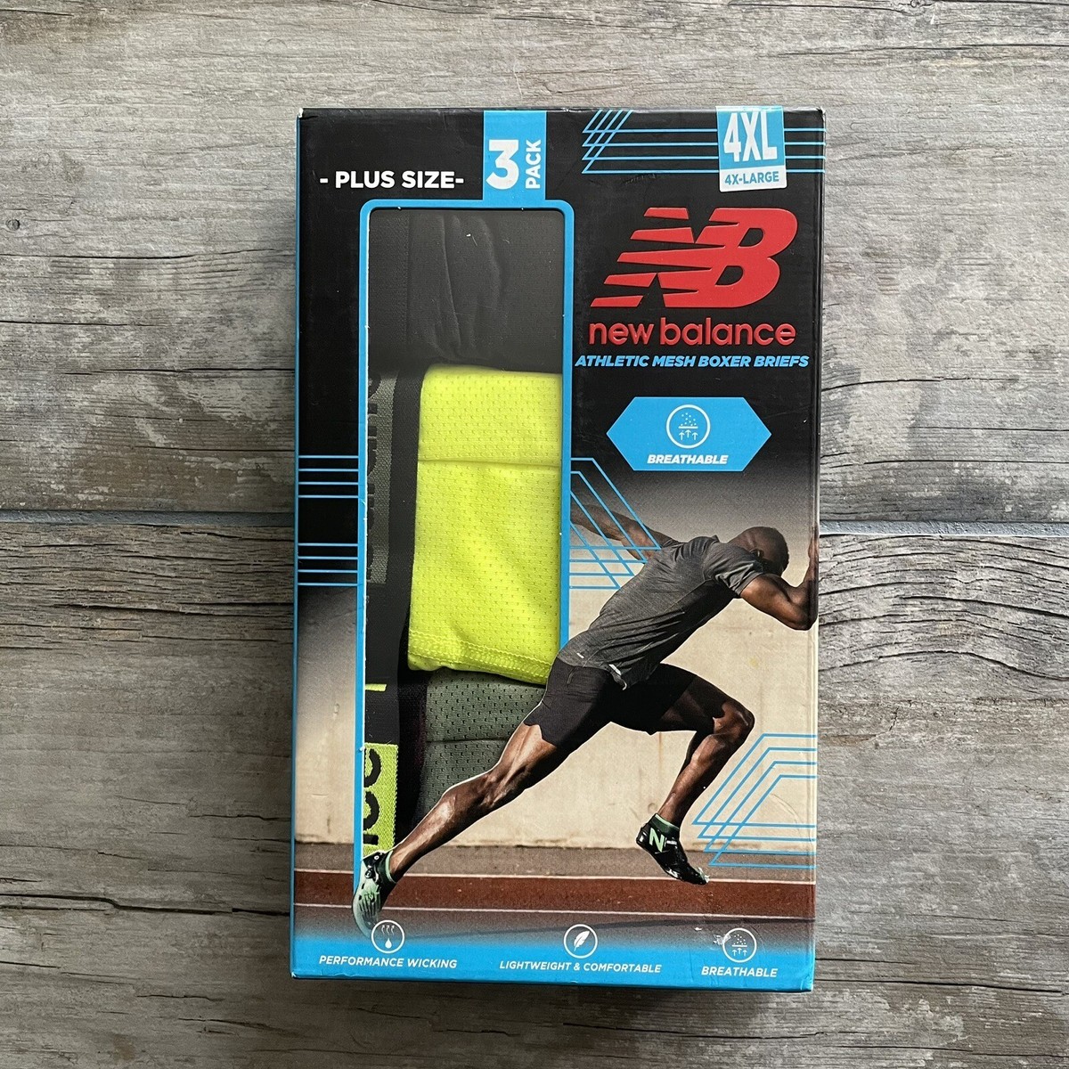 New Balance Size 4XL Boxer Briefs Black Yellow Green 3 Pack