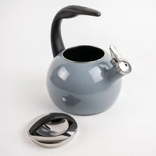 Chantal 2 Qt. Enamel-On-Steel Anniversary Teakettle, Color Fog Grey
