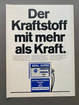 1969 Der Kraftstoff mit mehr als Kraft ARAL Super Vintage Ad Werbung Reklame