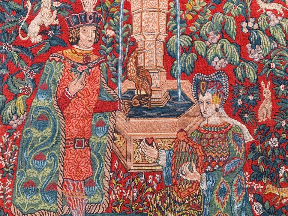 3x4 Vintage French Tapestry Wall Hanging Medieval Unicorn Home Décor 115x90 cm - Image 4 of 4