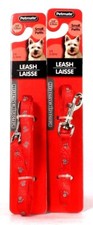 2 Count Petmate Reflective Paw Small 3/8" X 5' Red Dog Leash