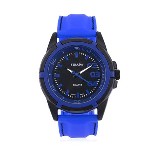 STRADA Japanese Movement Scratch Resistant Sports Watch with Blue Silicone Strap - Click1Get2 Offers