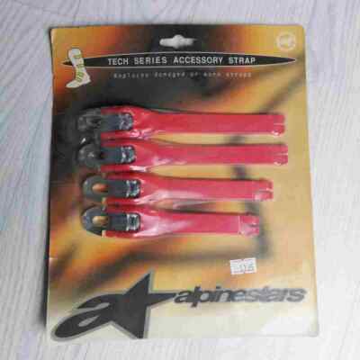 ALPINESTARS Strap Ratschenband + Schnallen Set rot Buckle Riemen Ersatz Stiefel