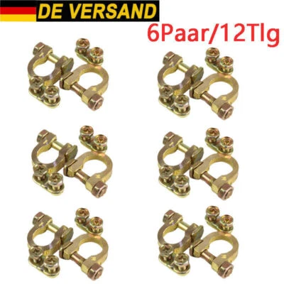 MARKENLOS 12Tlg Batterie-Polklemmen Set Autobatterie KFZ Anschluss Batterieklemme Auto DE