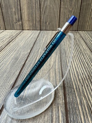 Vintage Greeley Elevator Co. Blue Ballpoint Pen Advertising Collectible