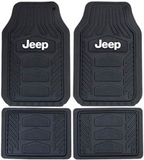New 4pc Jeep All Weather Pro Heavy Duty Rubber Floor Mats Set Official Licensed