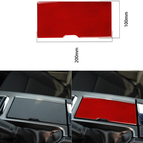 Red Carbon Fiber Cup Holder Cover Panel Trim Fit for Ford Mustang 2009-2013 - Bild 1 von 9