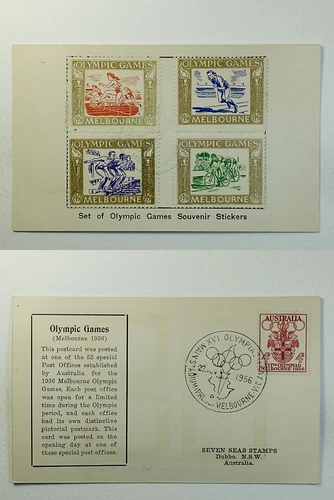 1956 Melbourne Australia Souvenir Cinderallas 16th Summer Olympic Games Nov. 5th