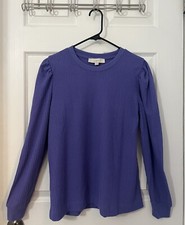 Loft Purple Women s Waffle Sweater Long Sleeve Size Medium