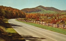 Blue Ridge Parkway Hues Of Autumn Color Rail Fences Virginia VA Vintage Postcard